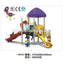 B0105 Juegos infantiles de plástico / tobogán combinado niños / parque de atracciones
